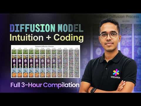 Full 3-hour compilation - Diffusion model (DDPM) - Intuition + Coding from scratch 영상 썸네일