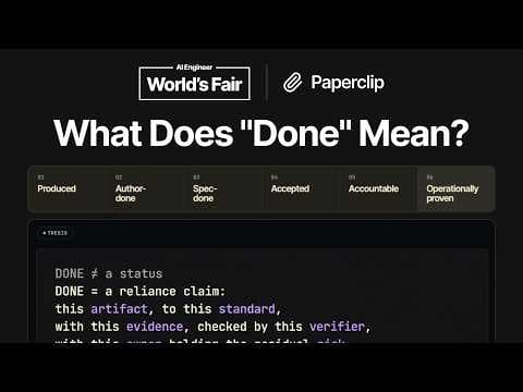What Does Done Even Mean? Agents and Paperclip's Liveness Model - Dotta, Paperclip 영상 썸네일