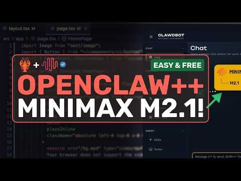 Minimax M2.1 + OpenClaw/Clawdbot: The BEST & CHEAPEST WAY to use OPENCLAW! 영상 썸네일