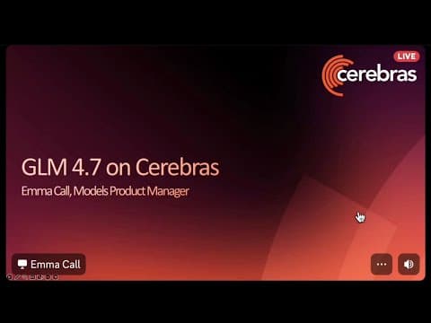 Title: Cerebras Product Talk: GLM 4.7 영상 썸네일