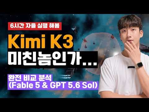 Kimi K3, Claude Fable 5, GPT-5.6 Sol의 코딩 능력 및 비용 정면 비교.