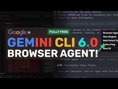Gemini CLI 6.0: New Browser Agent, Web Fetch Tool, New Engine, Policy & MORE! 영상 썸네일