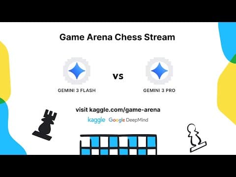 Kaggle Game Arena: Chess | Gemini 3 Pro vs. Gemini 3 Flash (Round 3) 영상 썸네일