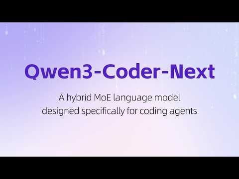 🚀 Introducing Qwen3-Coder-Next, an open-weight LM built for coding agents & local development. 영상 썸네일