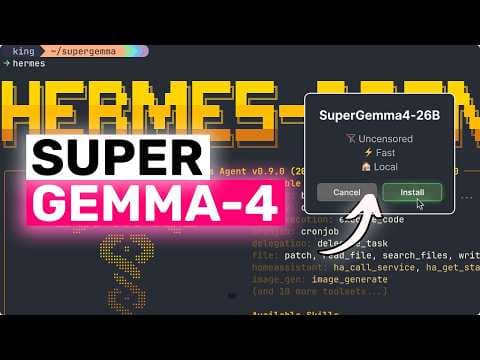 SuperGemma-4 (26B) UNCENSORED + Hermes,OpenClaw,OpenCode: THIS IS SO CRAZY!!! 영상 썸네일