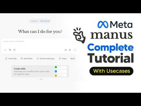How To Use Manus AI - Manus AI Tutorial 2026 영상 썸네일