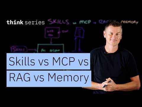 Skills vs MCP vs RAG vs Memory: What AI Agents Need to Know 영상 썸네일