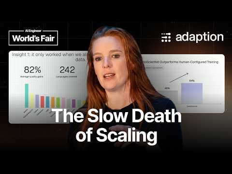 Adaption Labs: Gradient-Free Continual Learning — Sara Hooker, Adaption 영상 썸네일