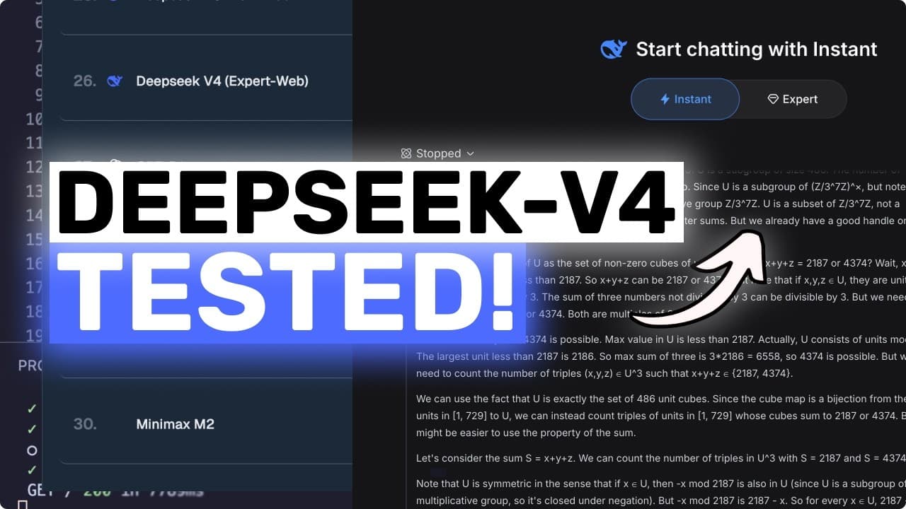 Deepseek V4 (Fully Tested): I JUST GOT ACCESS & TESTED DEEPSEEK-V4!! 영상 썸네일