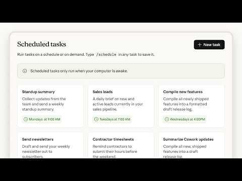 Scheduled Tasks in Cowork: Set it once, Claude handles the rest 영상 썸네일