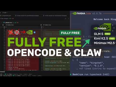 Unlimited Free APIs (GLM-5,Kimi-K2.5,MiniMax) + OpenCode,OpenClaw: This FULLY FREE Coder is CRAZY! 영상 썸네일