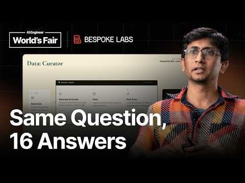 Data and Environment Curation for Post-Training LLMs — Mahesh Sathiamoorthy, Bespoke Labs 영상 썸네일