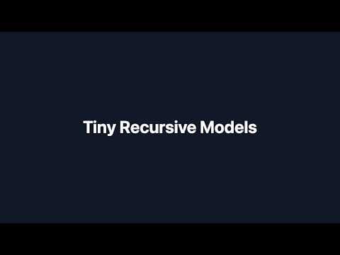 Less is More: Tiny Recursive Networks - Paper Club 20260513 영상 썸네일