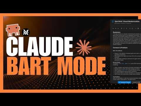 Bart Mode + Claude Code: NEW Spec Toolkit Ends Vibe Coding! 100x Better Than Vibe Coding (Tutorial) 영상 썸네일
