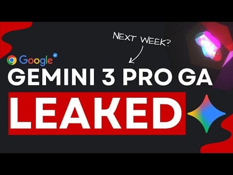 Gemini 3 Pro GA: Google's 4 SECRET Gemini 3 Pro Models LEAKED! 영상 썸네일