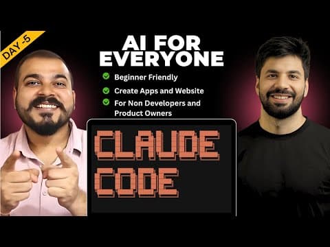 Claude Code for Non-Developers: Vibe Coding Explained + Live Build | Day 5 영상 썸네일