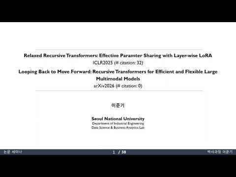 [Paper Review] Recursive Transformer 영상 썸네일