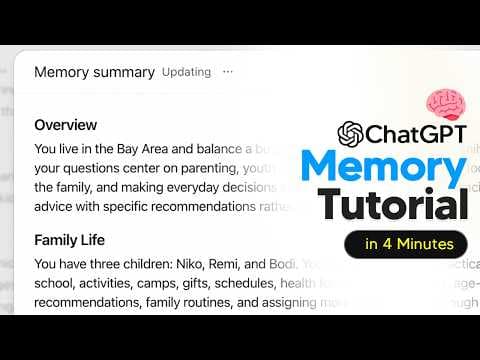 How To Use ChatGPT Memory (Updated Memory Guide) 영상 썸네일
