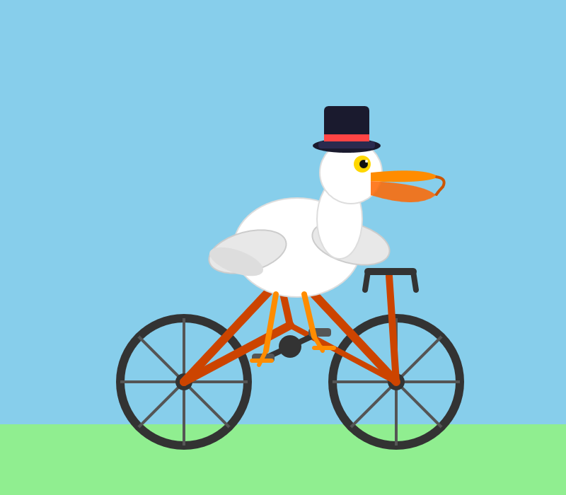 Claude Sonnet 4.6이 생성한 자전거 타는 펠리컨의 SVG 이미지
