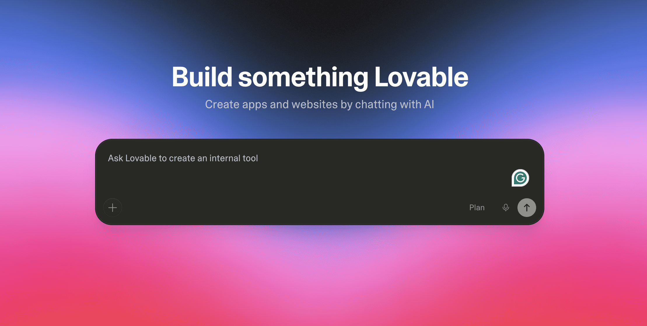 Lovable의 앱 및 웹사이트 생성 채팅 인터페이스