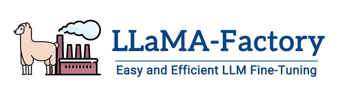 LLaMA-Factory 라이브러리의 로고와 슬로건