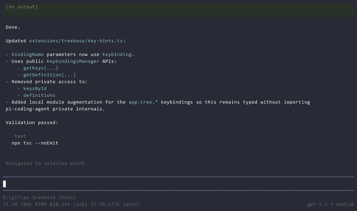 pi-treebase 도구의 작동 과정을 보여주는 데모 GIF
