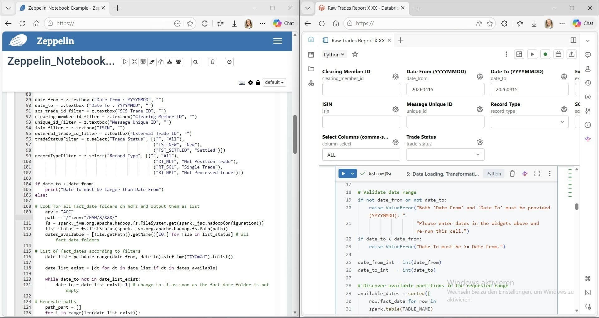 Databricks App을 통한 노트북 마이그레이션 인터페이스.