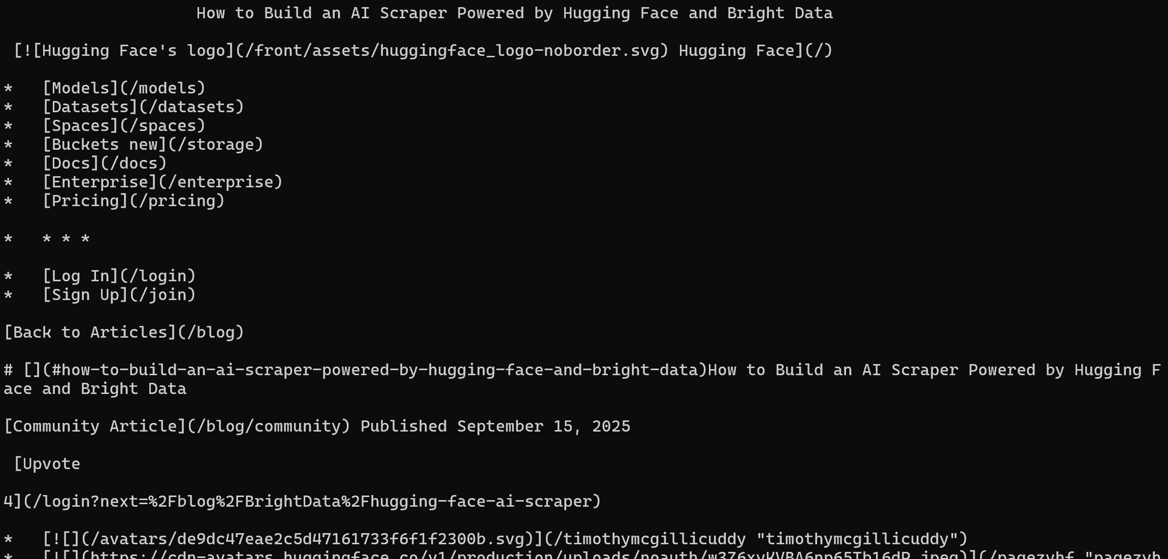 Hugging Face 블로그 포스트 스크래핑 결과