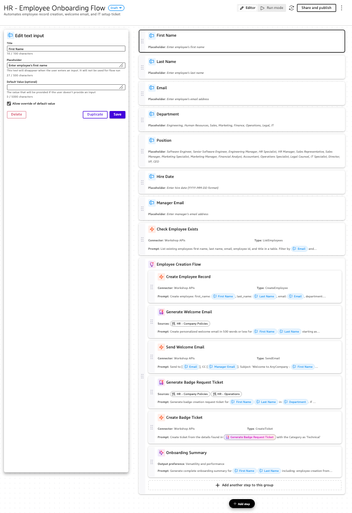조건부 분기가 포함된 직원 온보딩 워크플로 아키텍처
