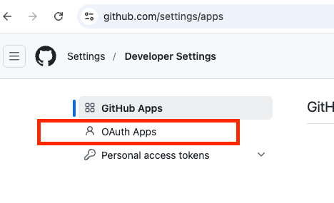 GitHub OAuth App 설정 화면 스크린샷