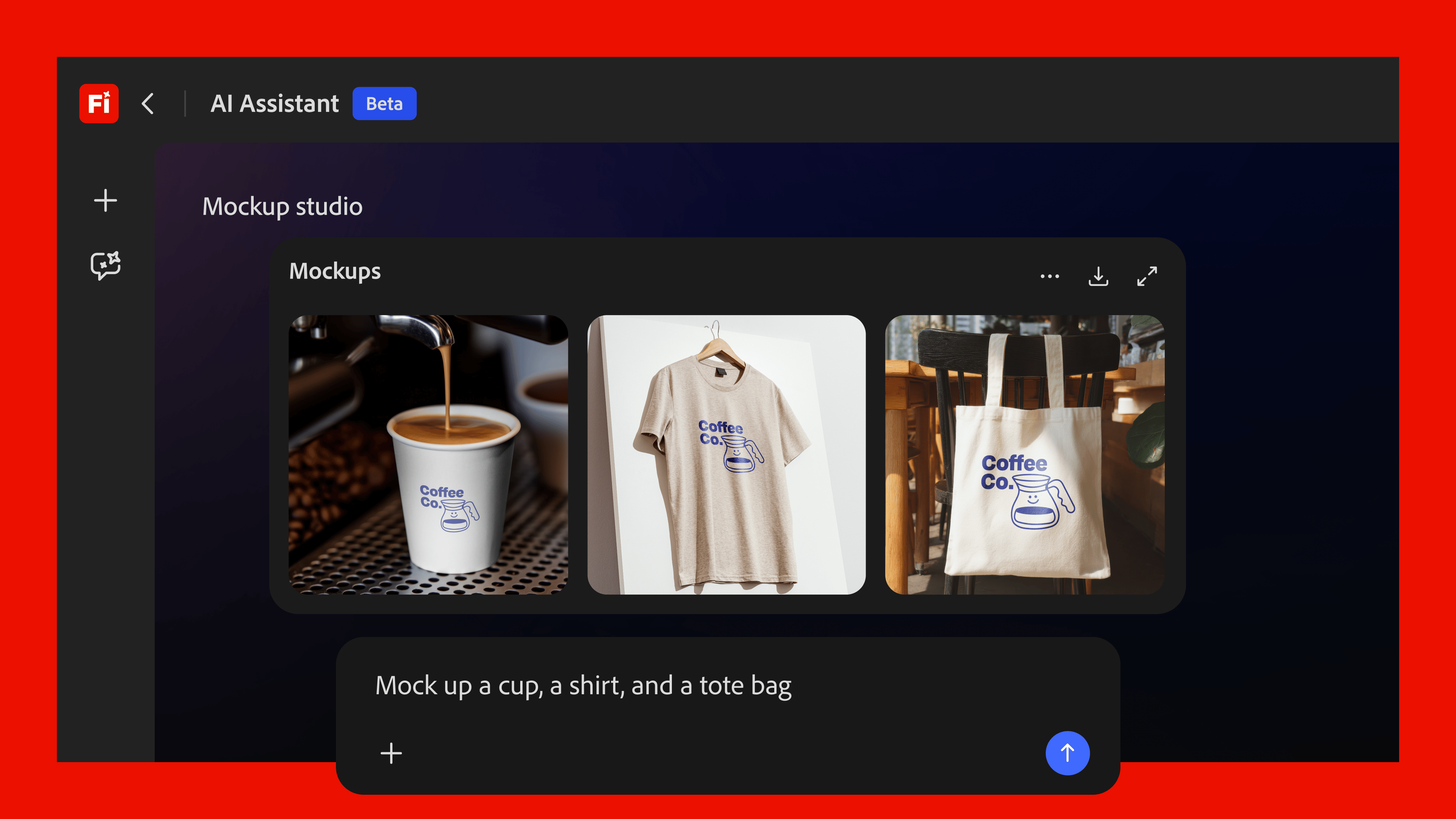 Mockup studio 기능 인터페이스