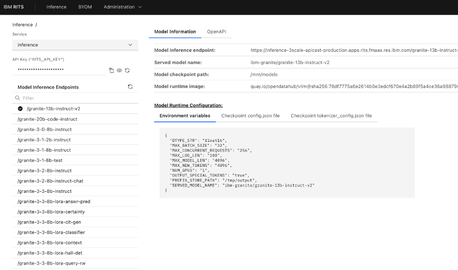 RITS 플랫폼의 사용자 인터페이스 스크린샷