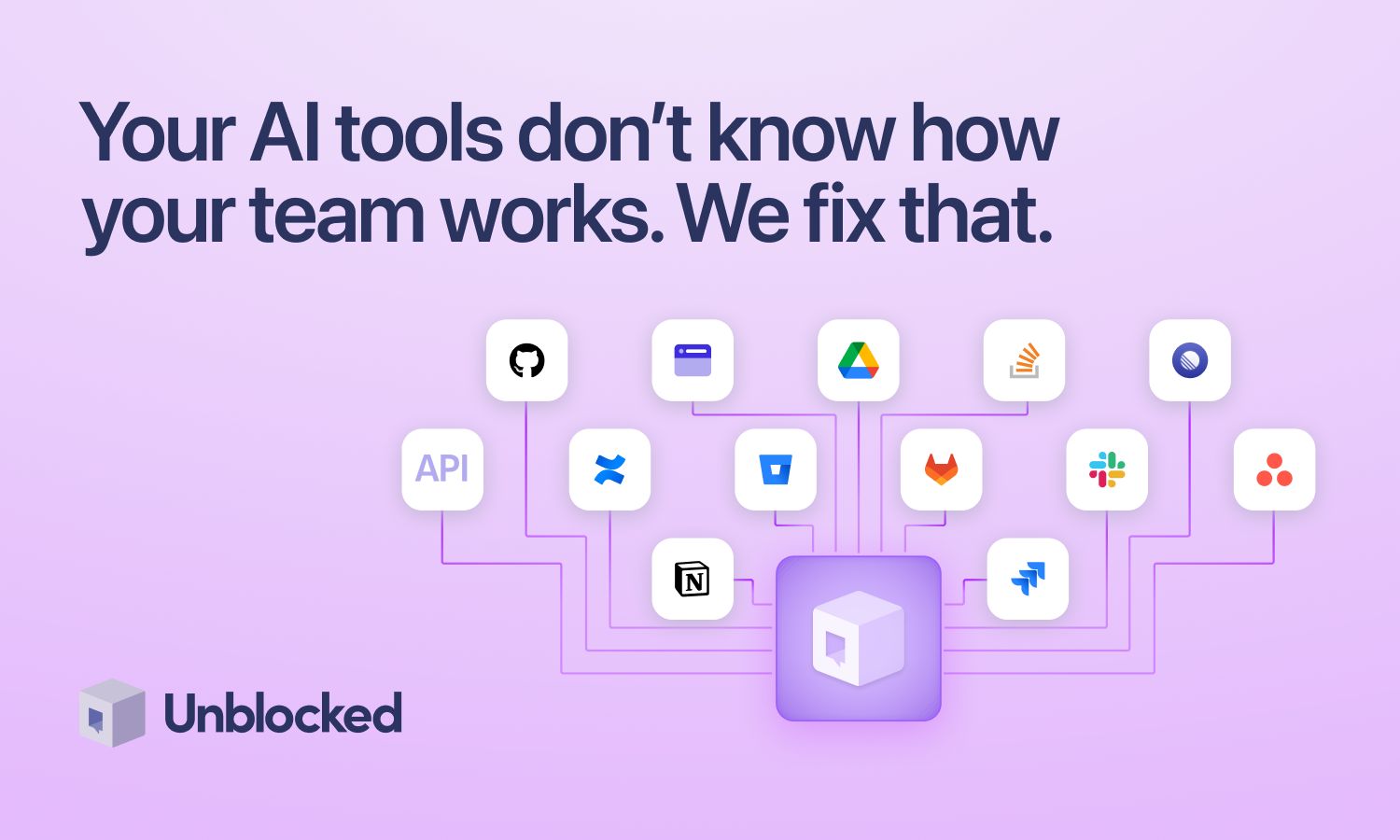 Unblocked AI 도구의 데이터 통합 구조 다이어그램