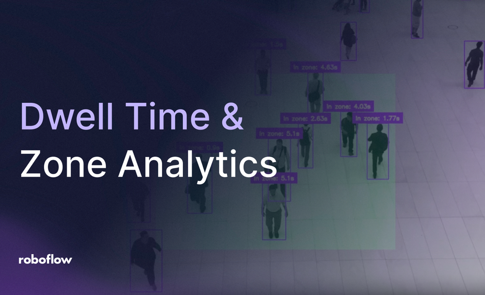 타이틀 이미지: Dwell Time & Zone Analytics라는 제목과 카메라 프레임 내 박스·존 오버레이가 보인다.
