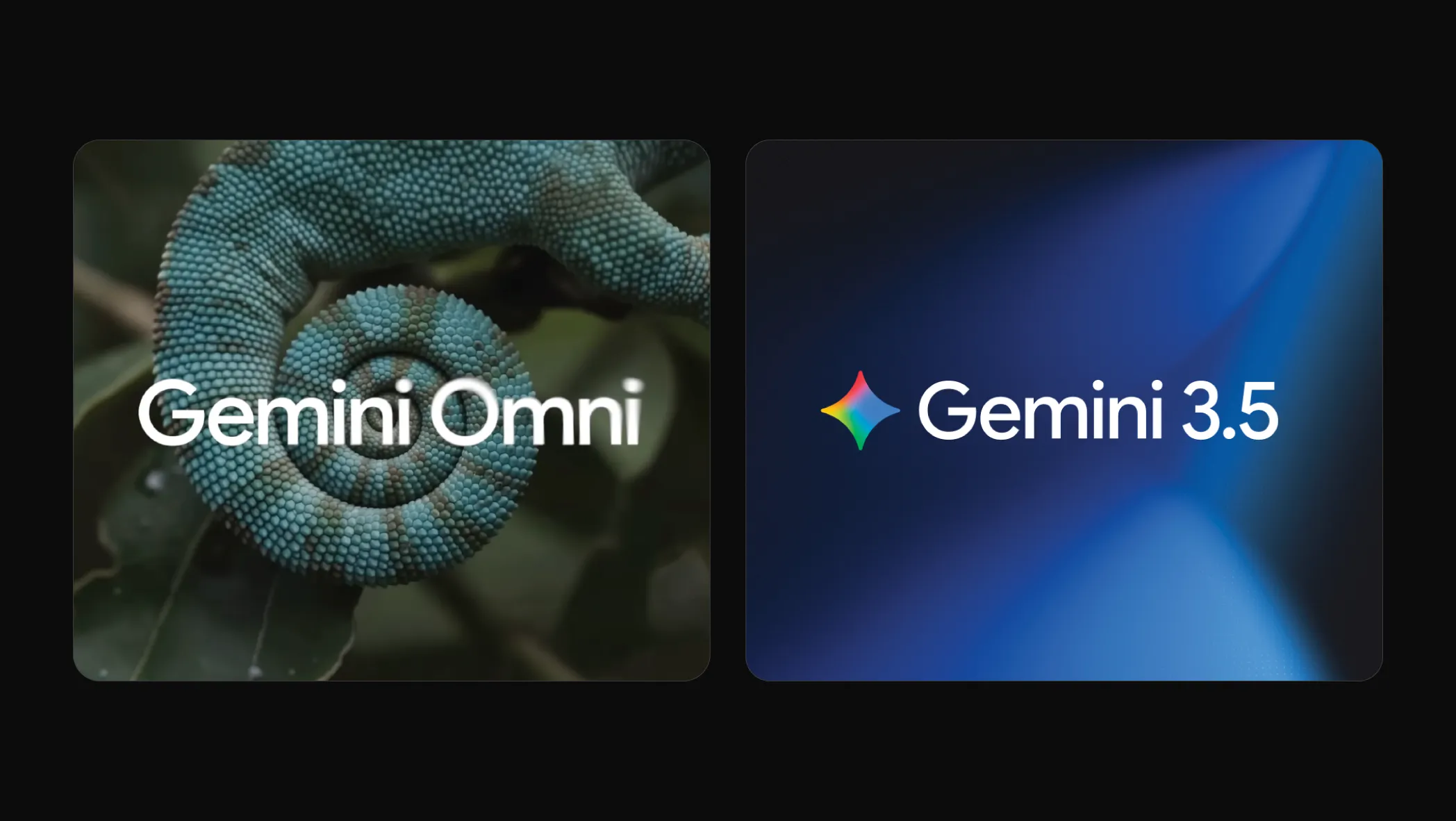 Gemini Omni와 Gemini 3.5 모델을 소개하는 히어로 이미지.